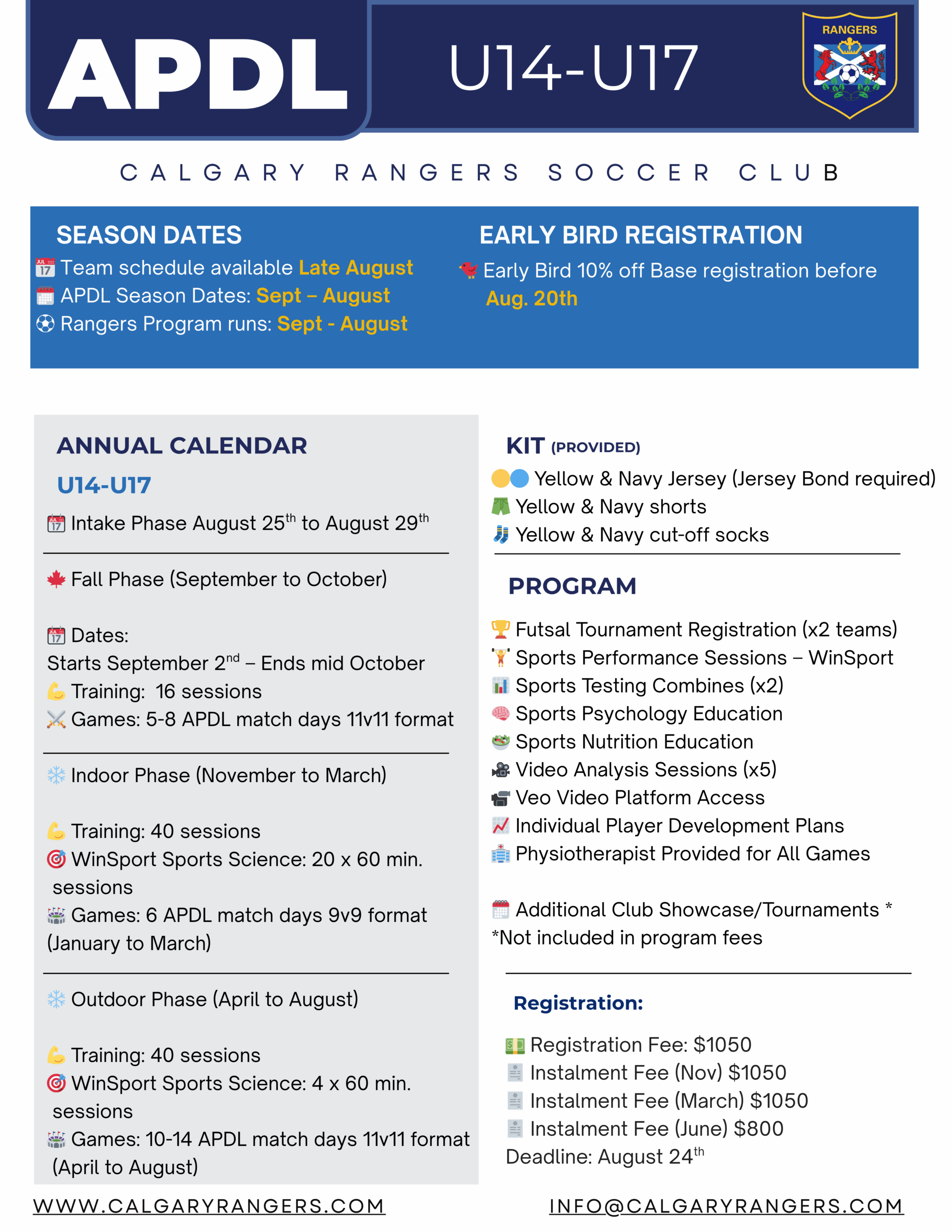 APDL Calgary Soccer Registration