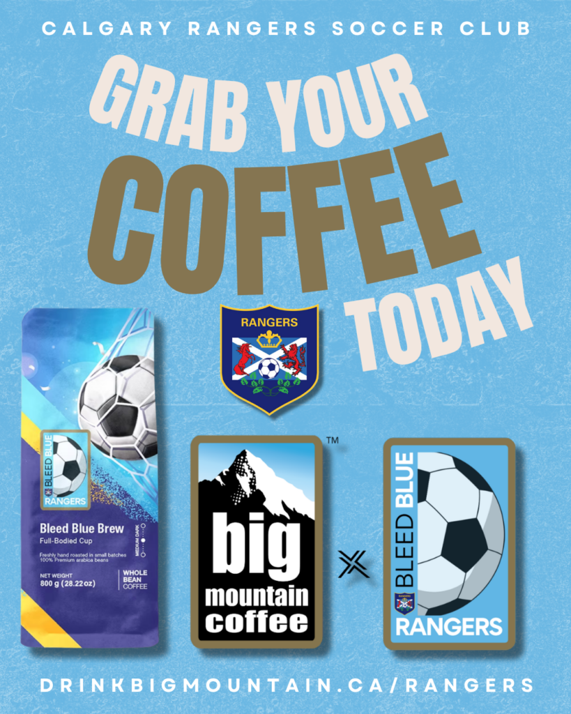 “Calgary Rangers Bleed Blue Brew coffee bag by Big Mountain Coffee”