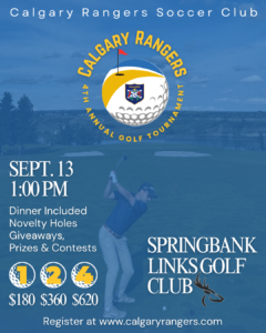 Calgary Rangers golf tournament poster at Springbank Links Golf Course