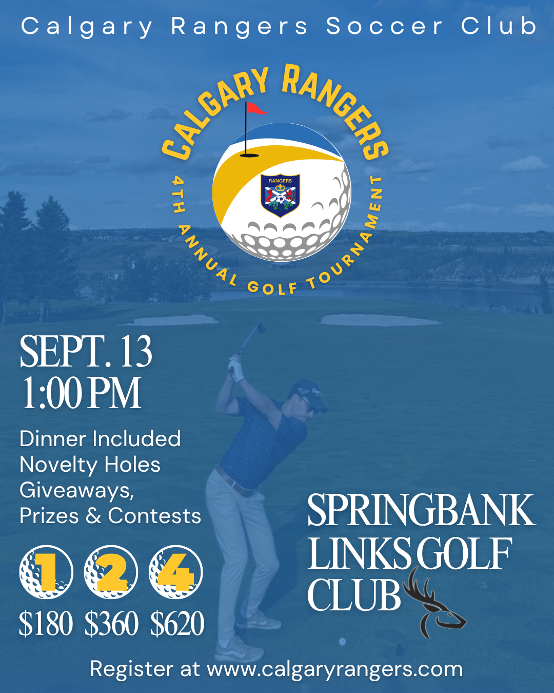 Calgary Rangers golf tournament poster at Springbank Links Golf Course