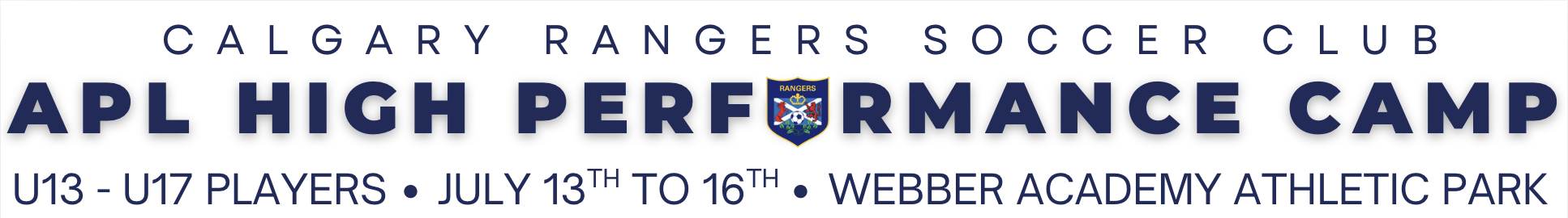 Calgary Rangers High Performance APL Camp for U13 to U17 players at Webber Academy Athletic Park