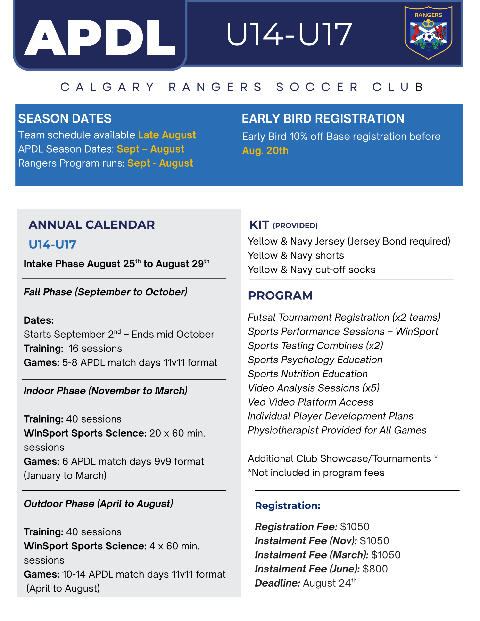 Rangers CMSA Indoor 202526 Program Guide
