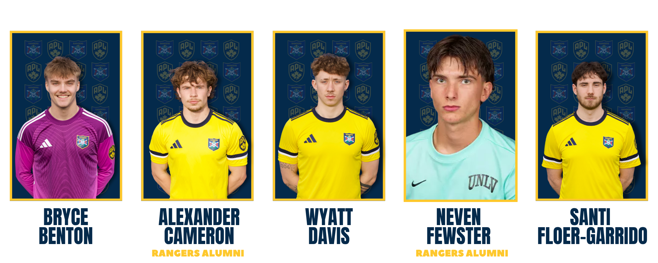 Calgary Rangers Men's APL players posing for team headshots