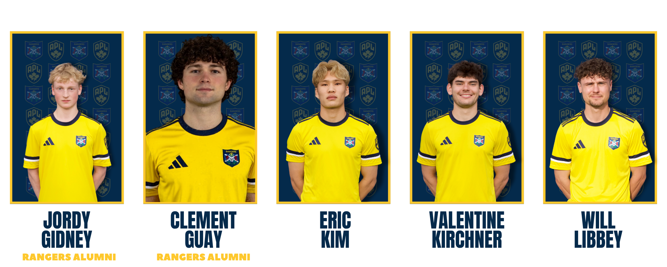 Calgary Rangers Men's APL players posing for team headshots