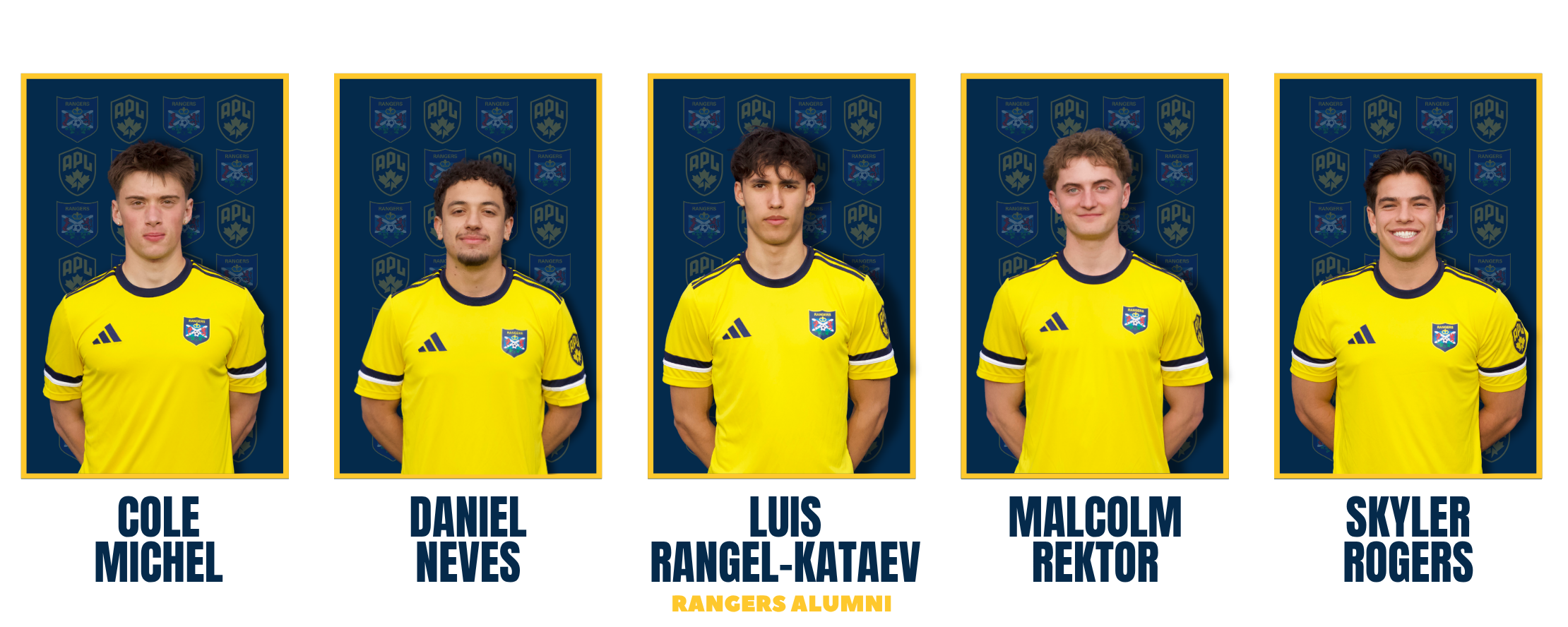 Calgary Rangers Men's APL players posing for team headshots