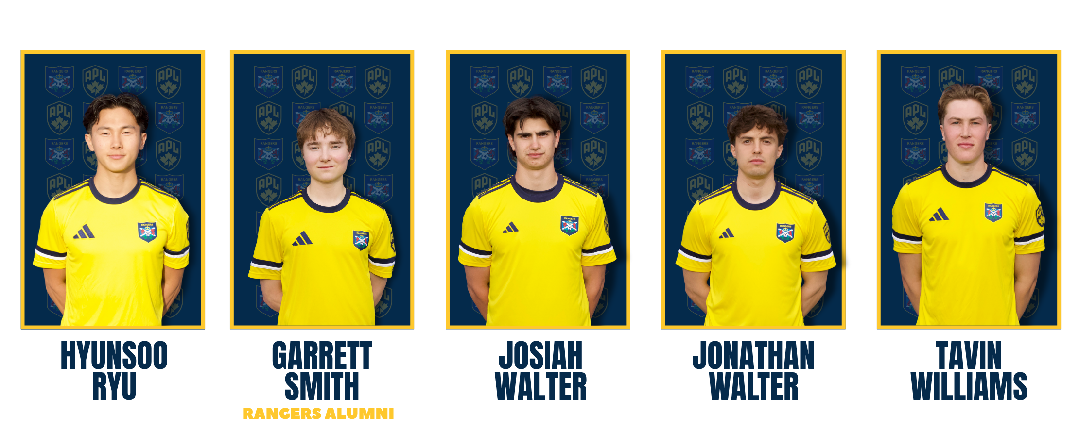 Calgary Rangers Men's APL players posing for team headshots