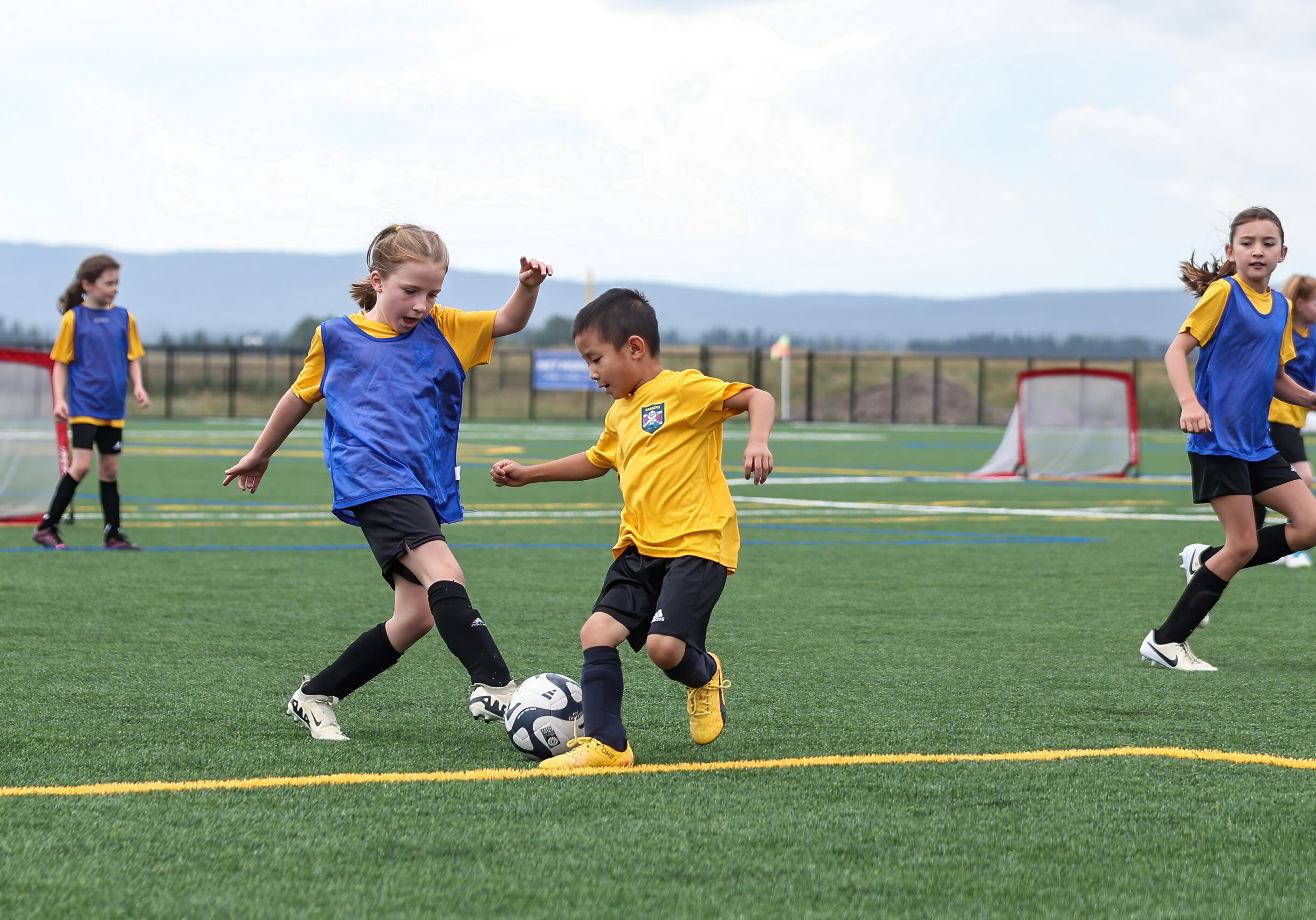 grassroots soccer in Calgary Young Rangers U4 to U8 training session
